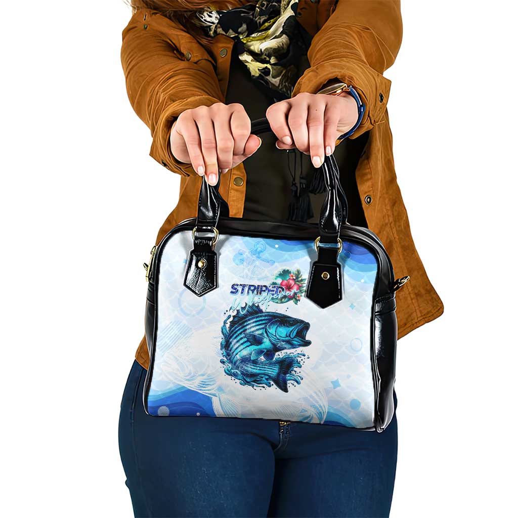 Striped Bass Whisperer Shoulder Handbag Tropical Wave Fishing Design DT02