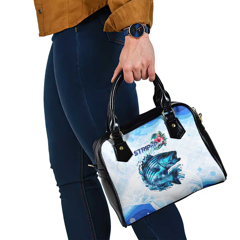 Striped Bass Whisperer Shoulder Handbag Tropical Wave Fishing Design DT02