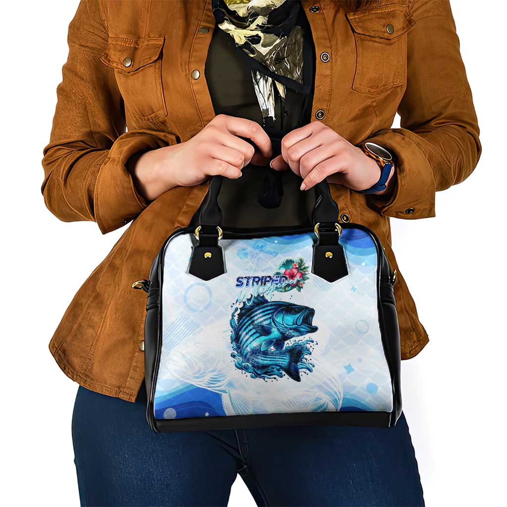 Striped Bass Whisperer Shoulder Handbag Tropical Wave Fishing Design DT02