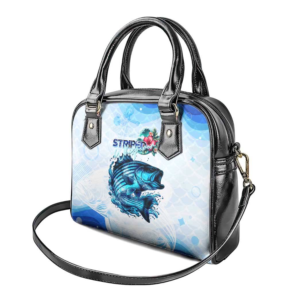 Striped Bass Whisperer Shoulder Handbag Tropical Wave Fishing Design DT02