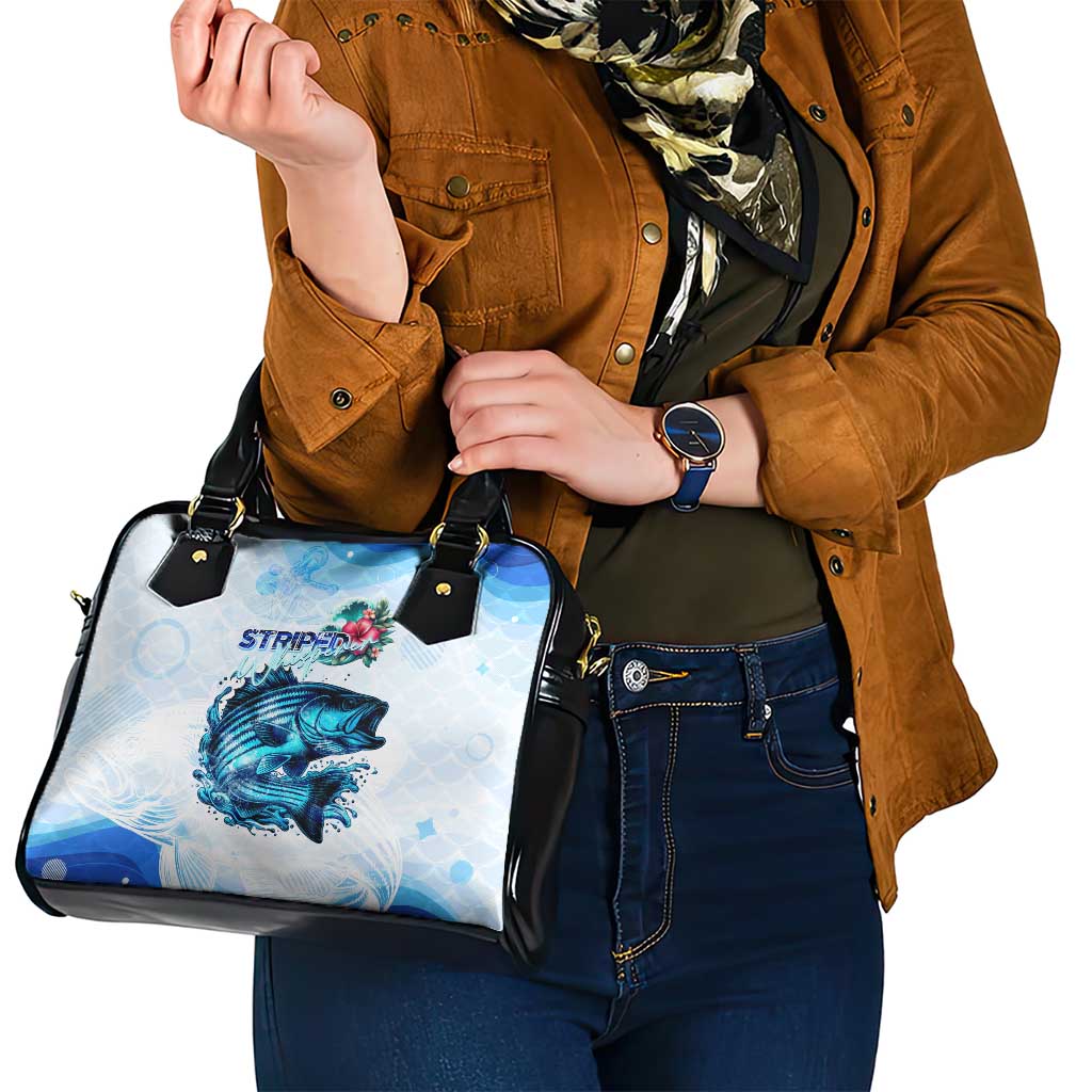 Striped Bass Whisperer Shoulder Handbag Tropical Wave Fishing Design DT02