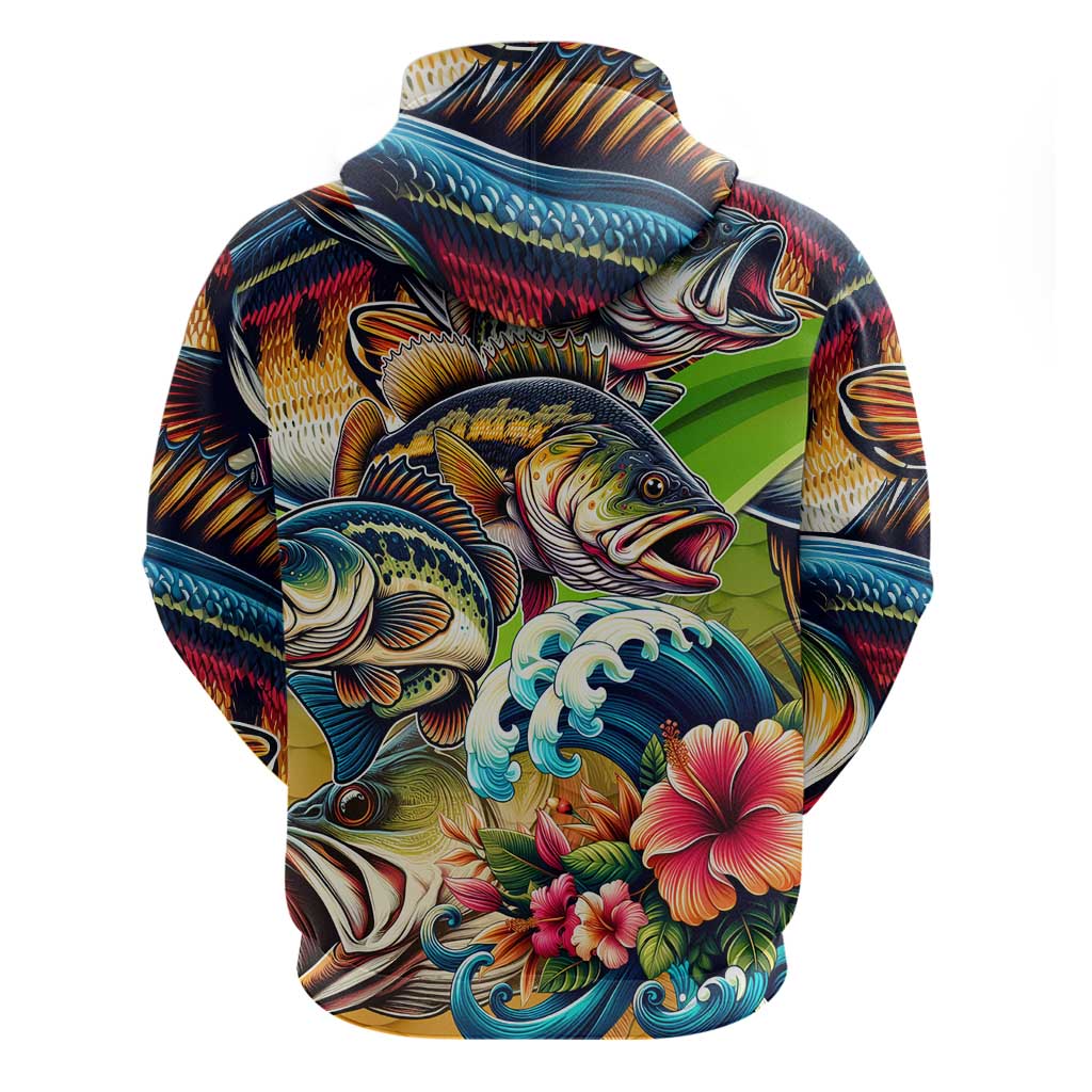 Bass Fishing Hoodie Tropical Explosion Angler Design DT02