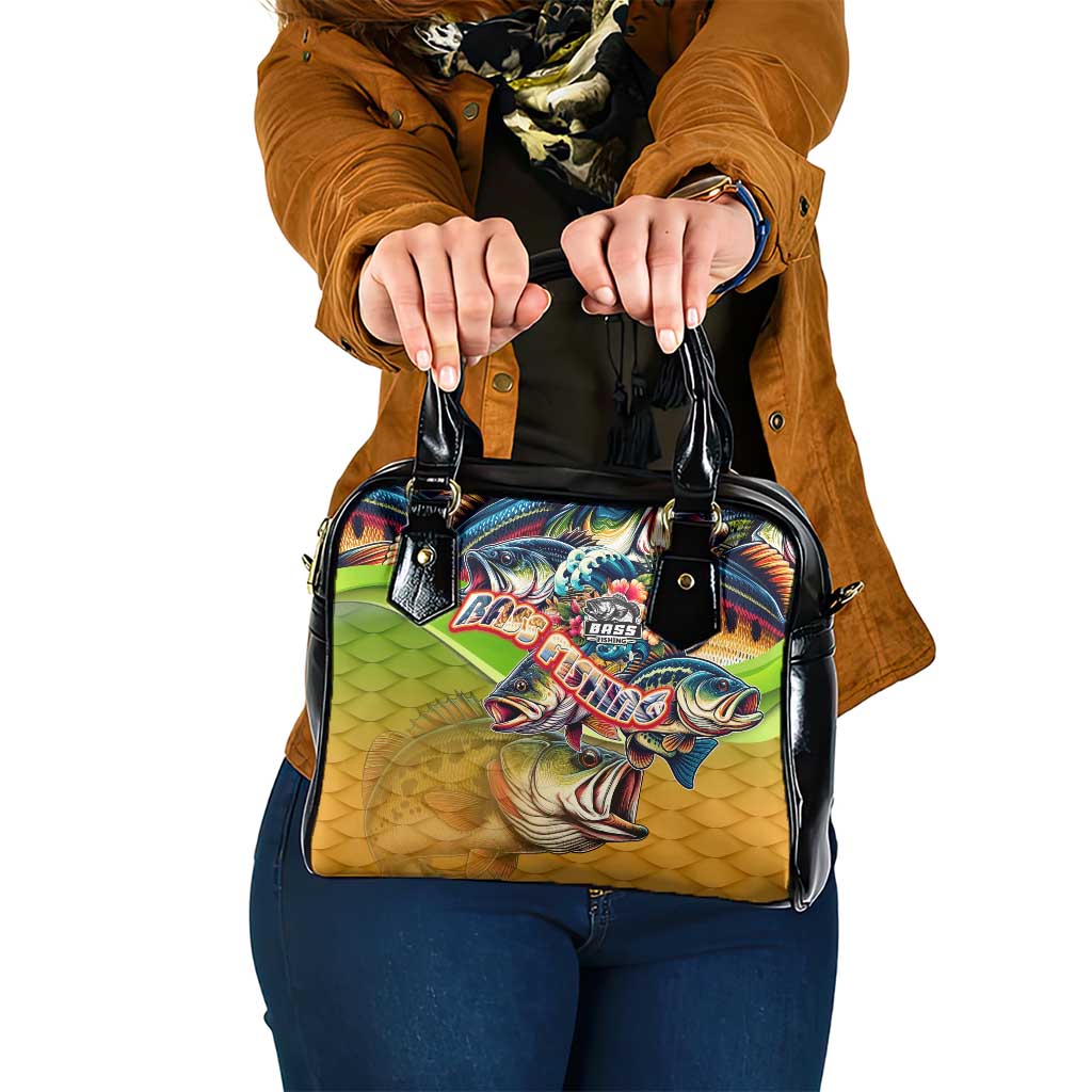 Bass Fishing Shoulder Handbag Tropical Explosion Angler Design DT02