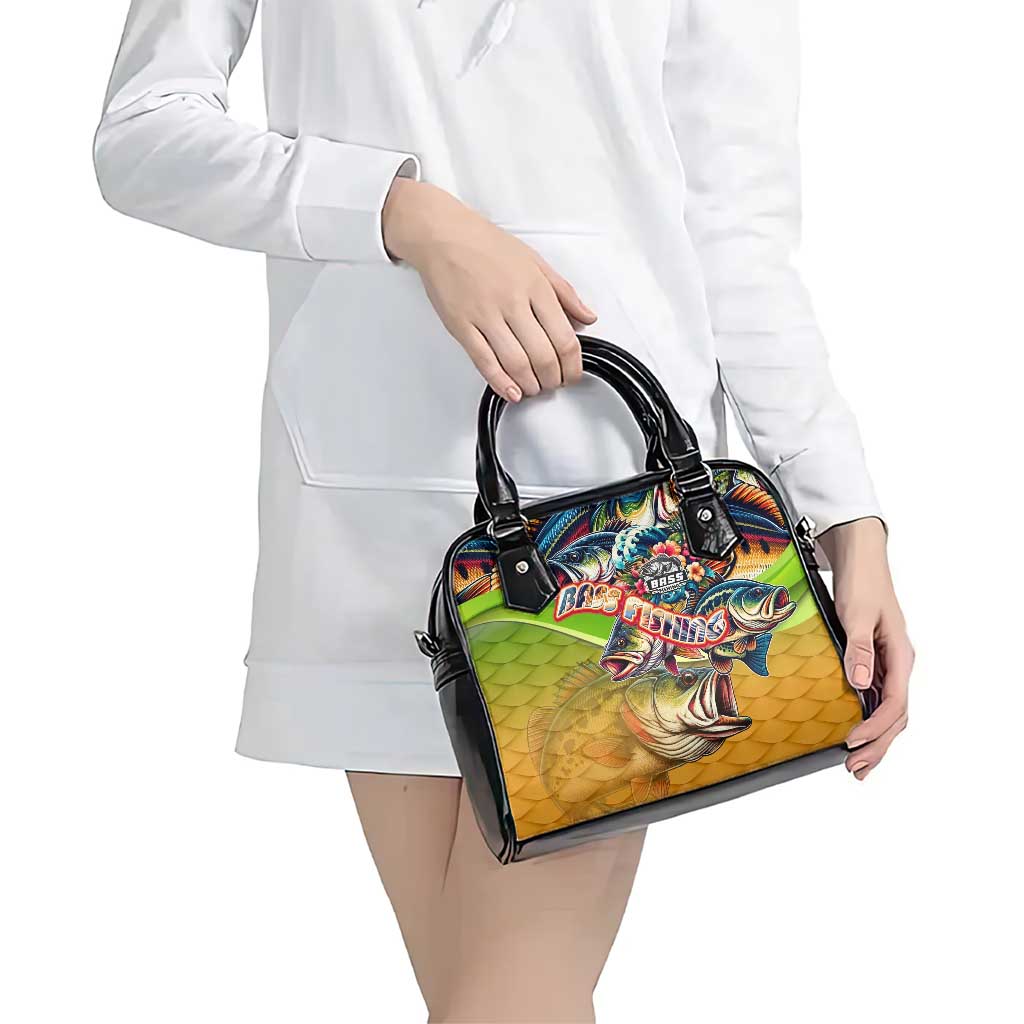 Bass Fishing Shoulder Handbag Tropical Explosion Angler Design DT02