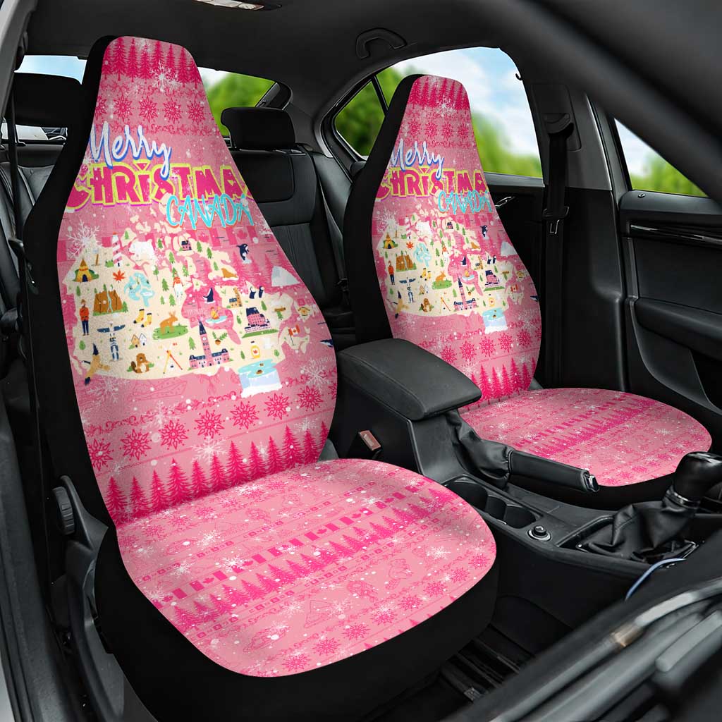 Merry Christmas Canada Car Seat Cover Xmas Travel Map DT02