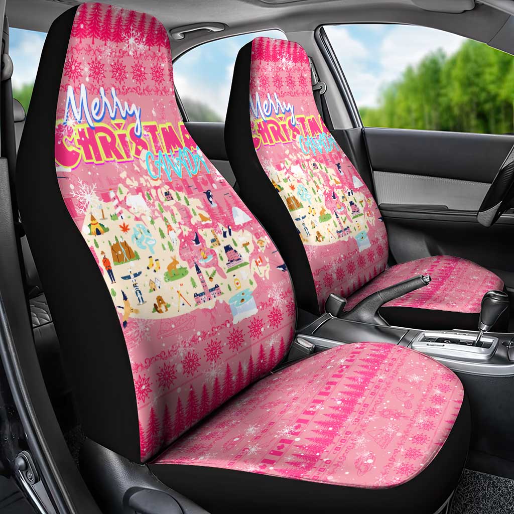 Merry Christmas Canada Car Seat Cover Xmas Travel Map DT02