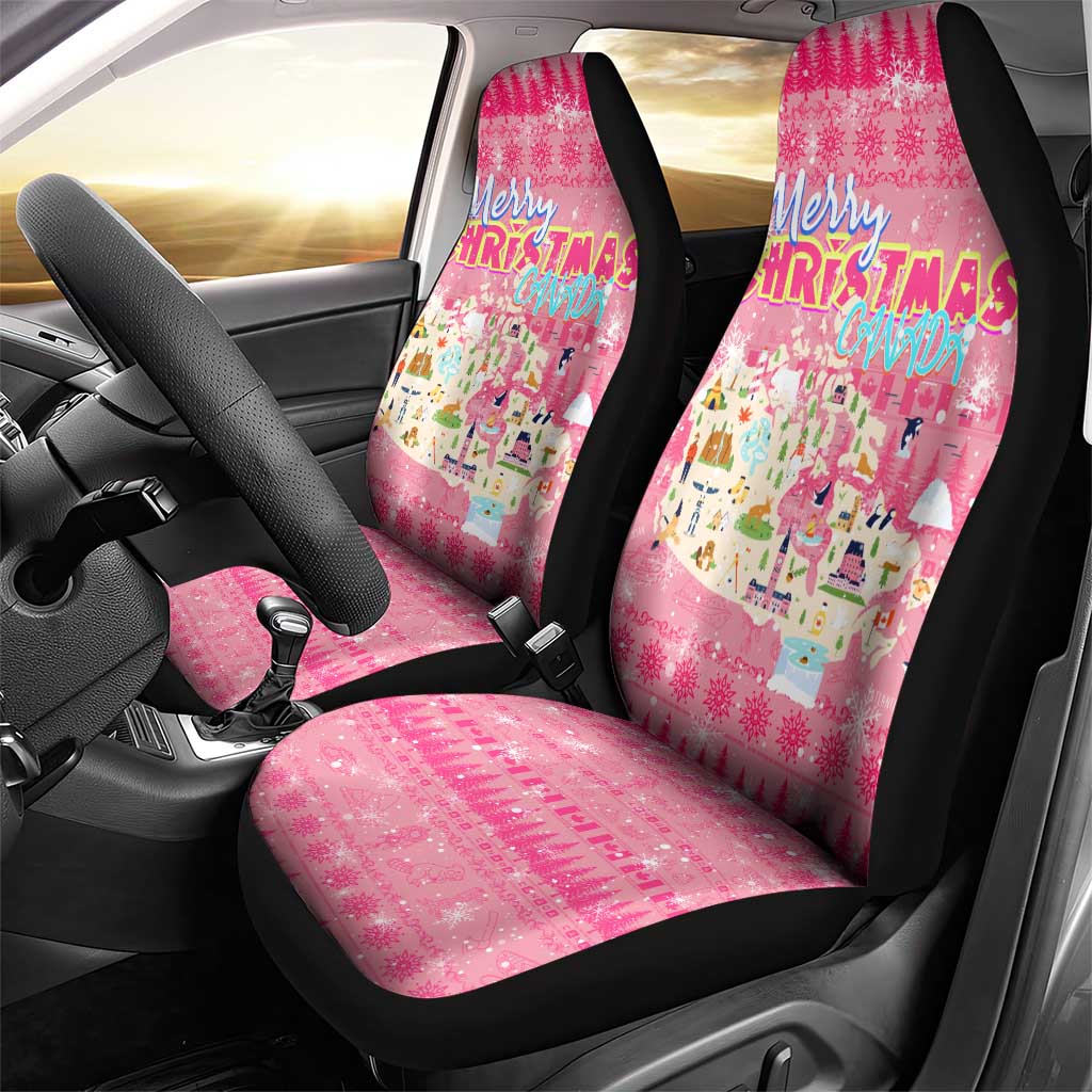 Merry Christmas Canada Car Seat Cover Xmas Travel Map DT02