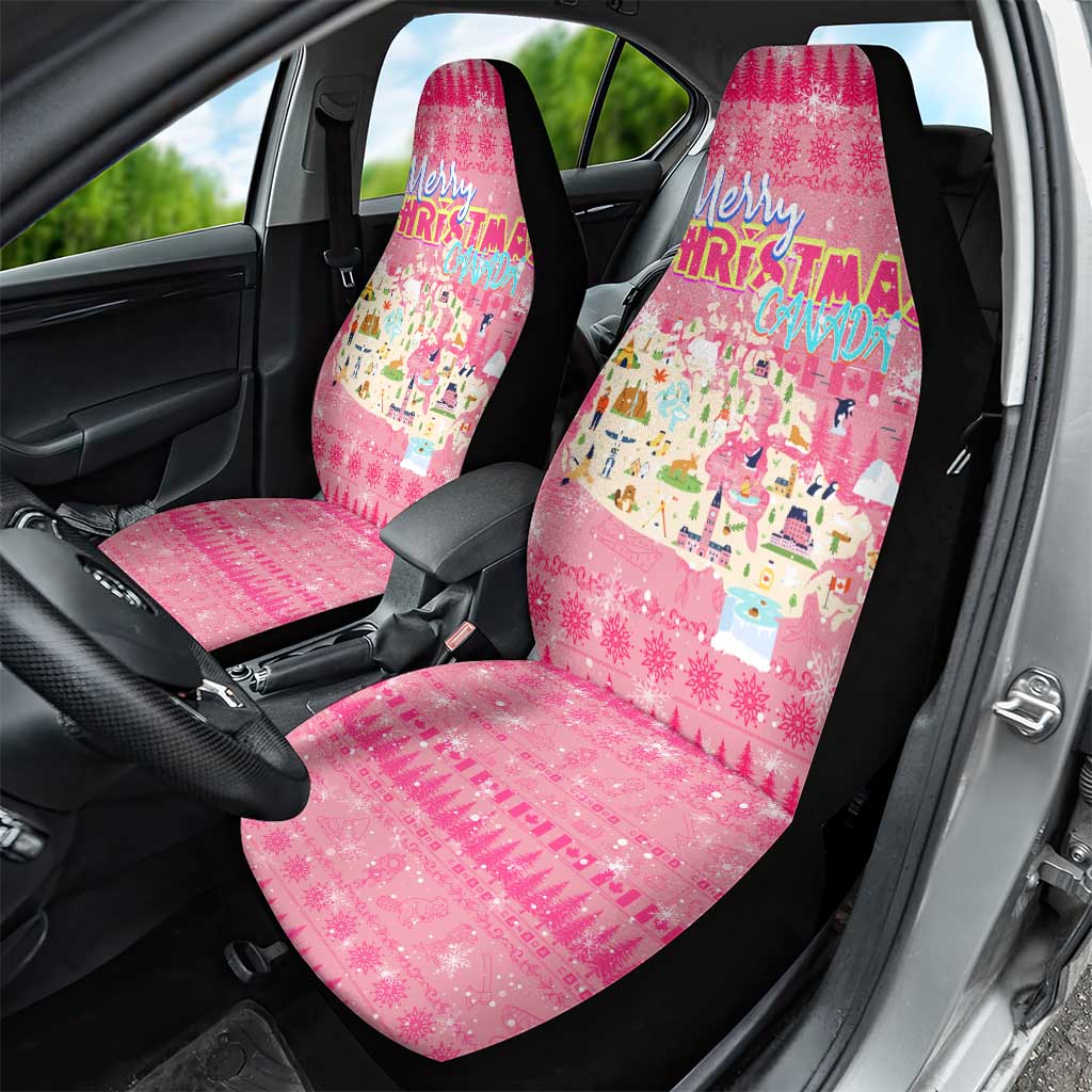 Merry Christmas Canada Car Seat Cover Xmas Travel Map DT02