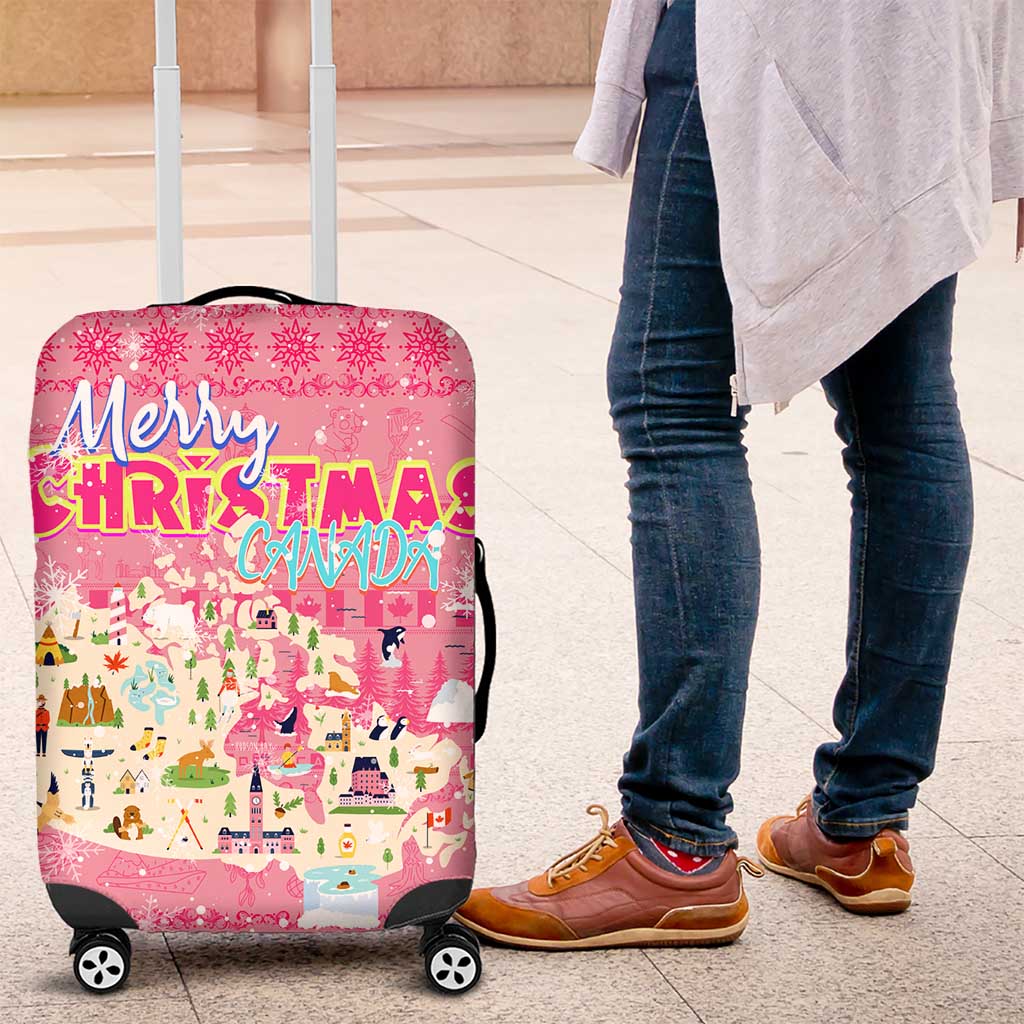 Merry Christmas Canada Luggage Cover Xmas Travel Map DT02