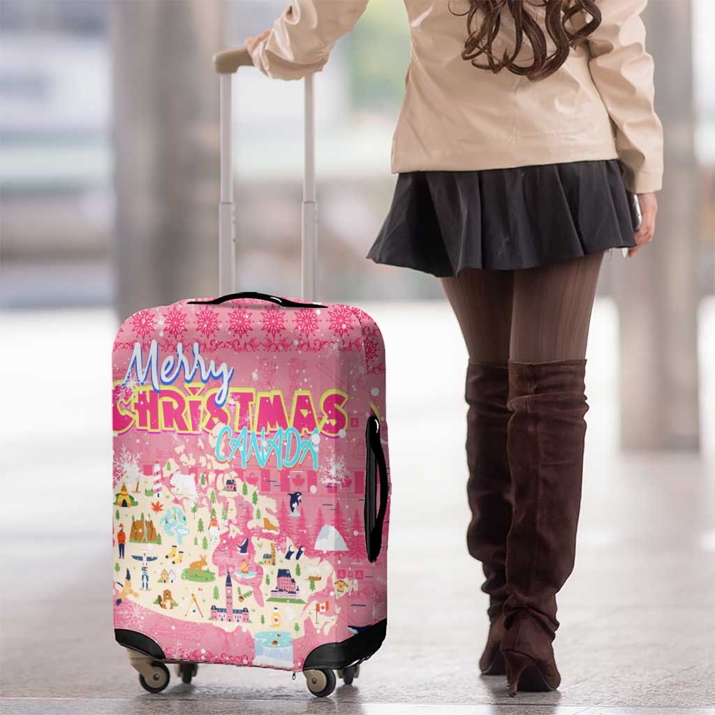 Merry Christmas Canada Luggage Cover Xmas Travel Map DT02
