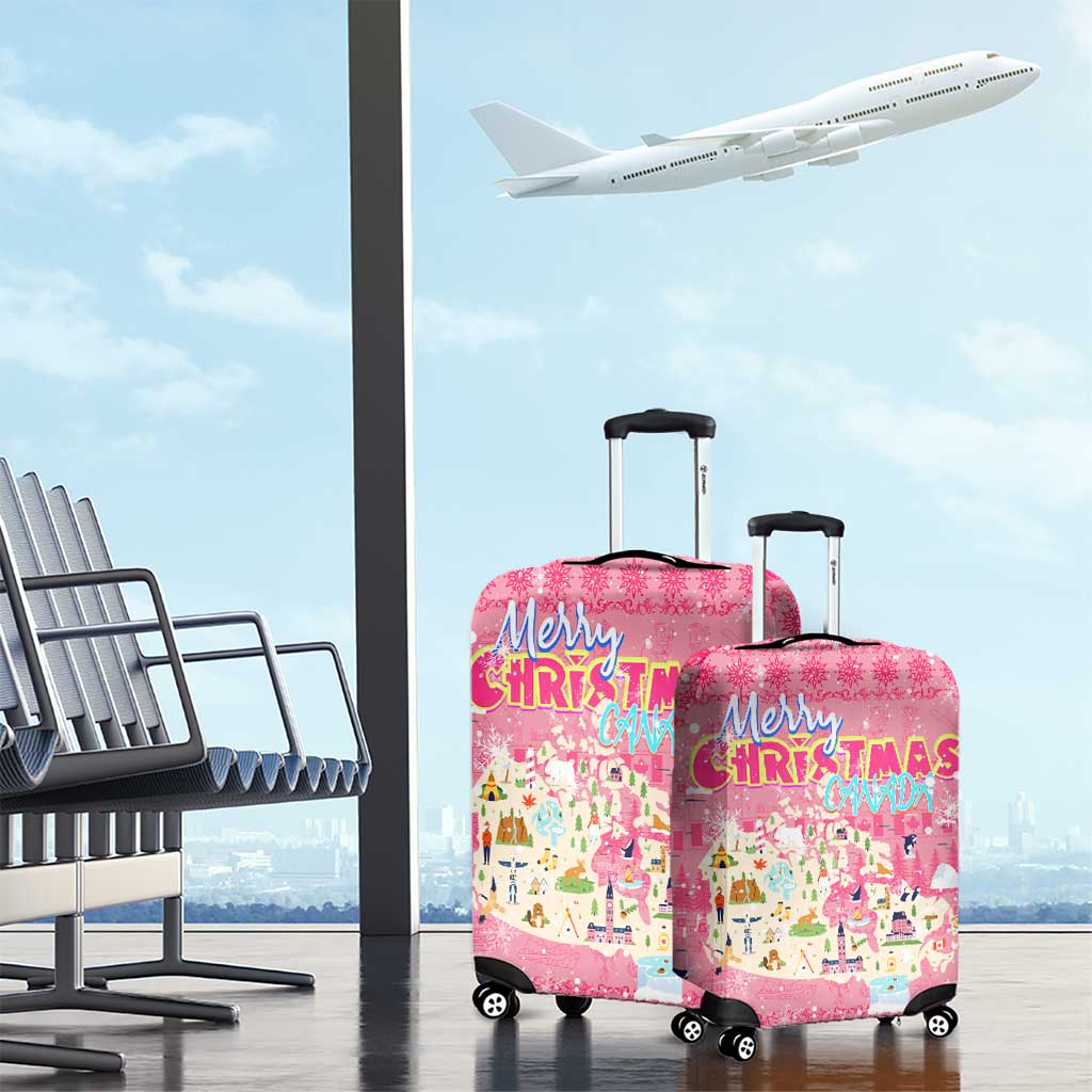 Merry Christmas Canada Luggage Cover Xmas Travel Map DT02