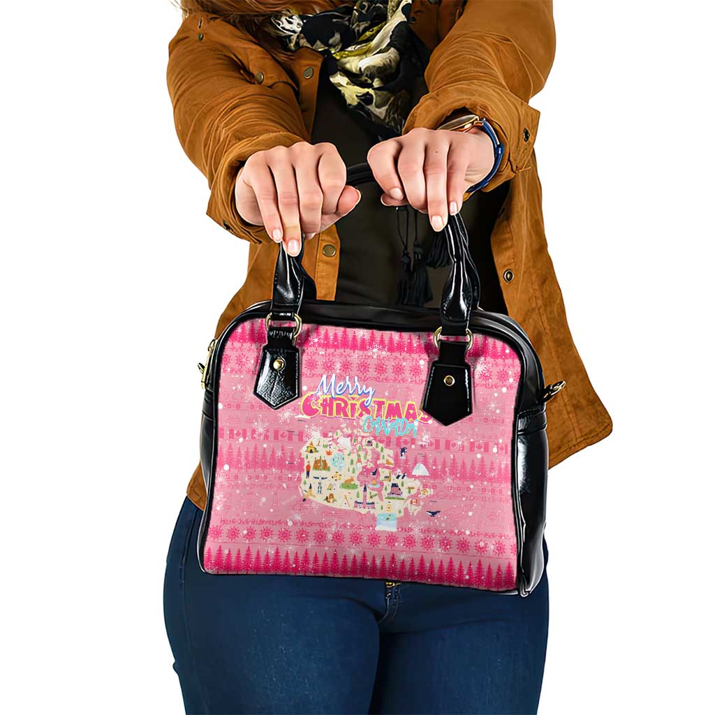 Merry Christmas Canada Shoulder Handbag Xmas Travel Map DT02