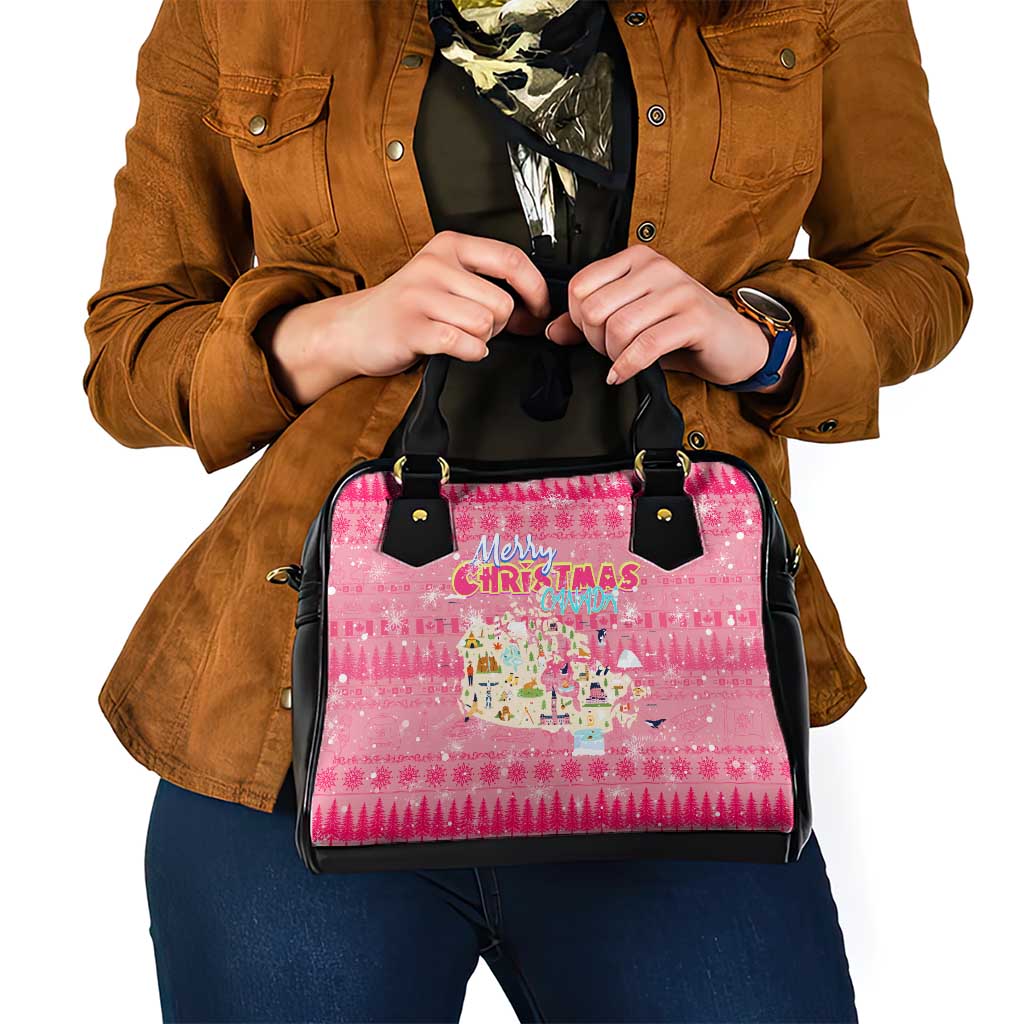 Merry Christmas Canada Shoulder Handbag Xmas Travel Map DT02