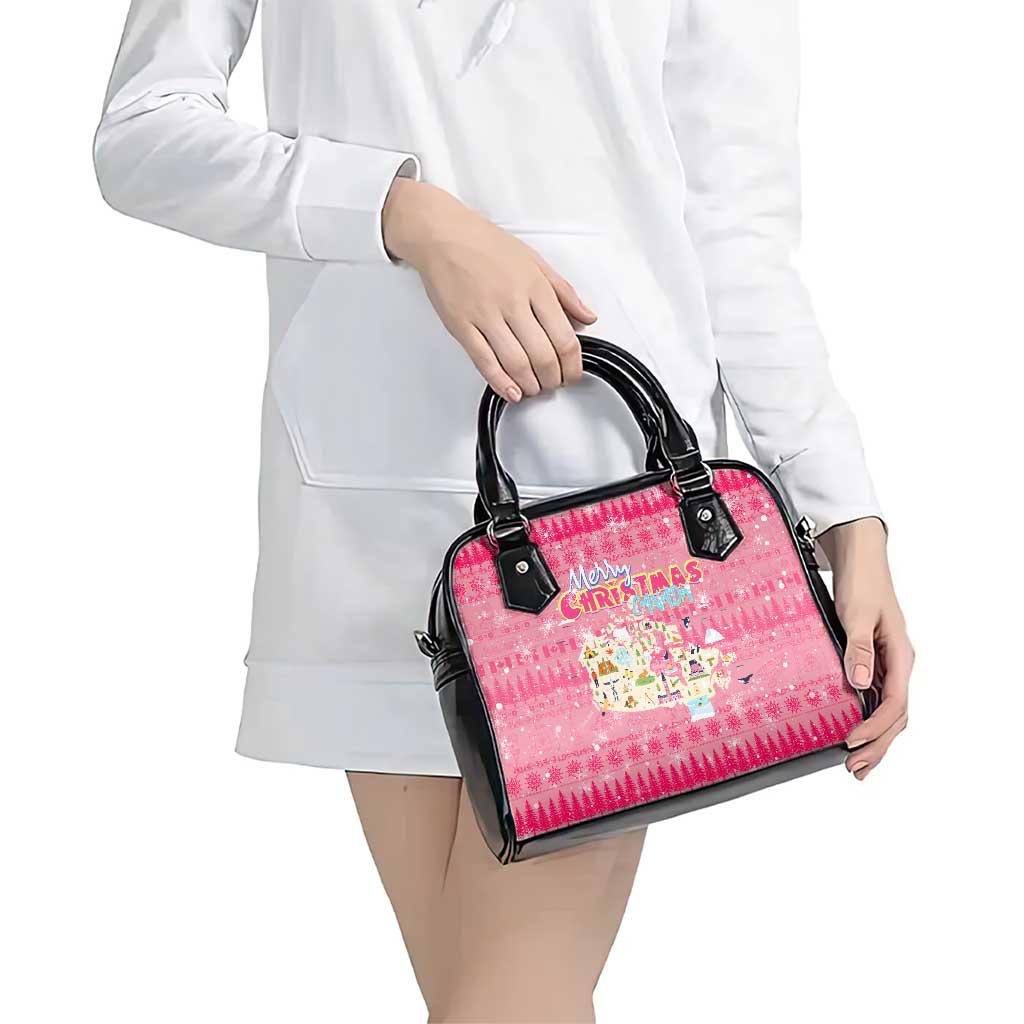 Merry Christmas Canada Shoulder Handbag Xmas Travel Map DT02