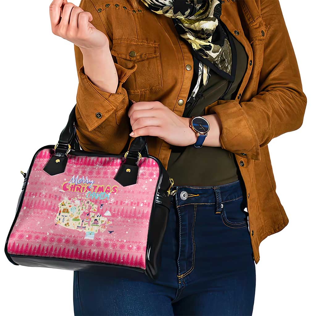 Merry Christmas Canada Shoulder Handbag Xmas Travel Map DT02