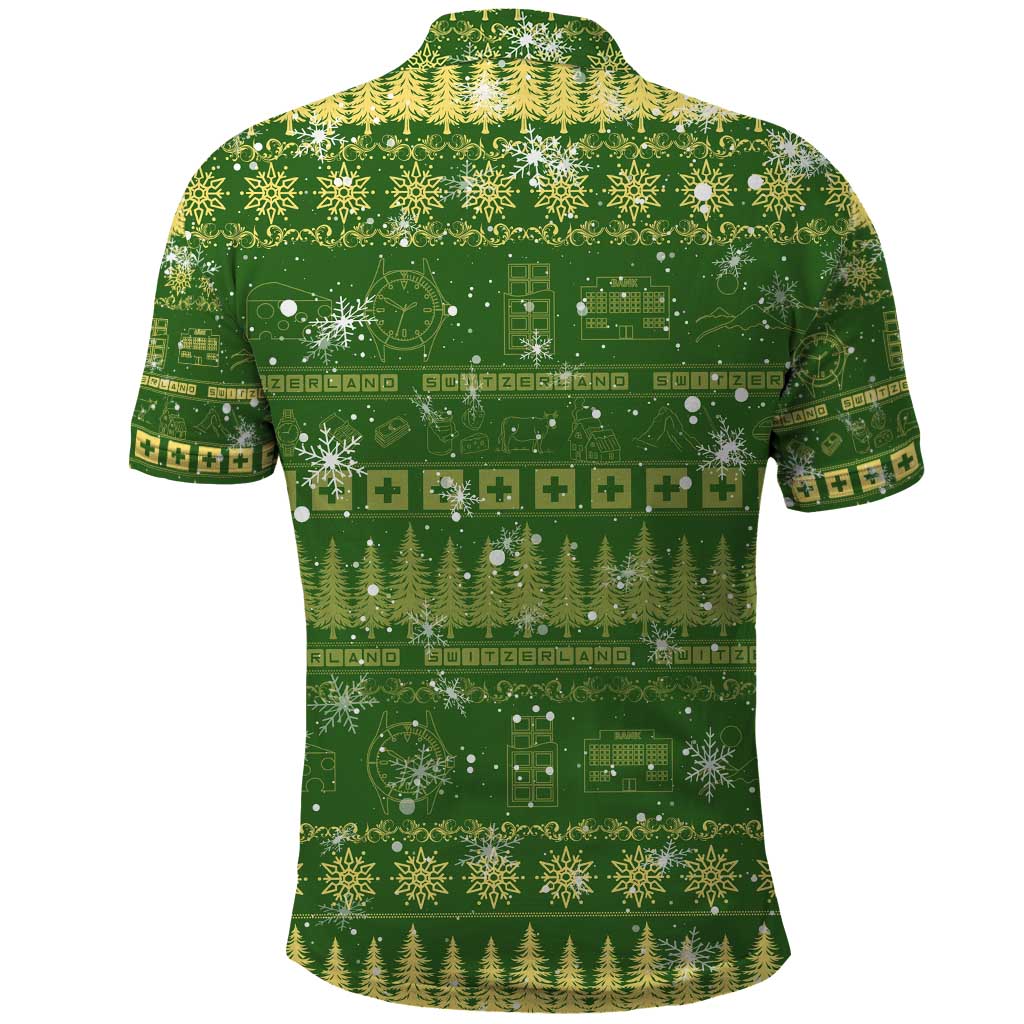 Merry Christmas Switzerland Polo Shirt Xmas Travel Map DT02