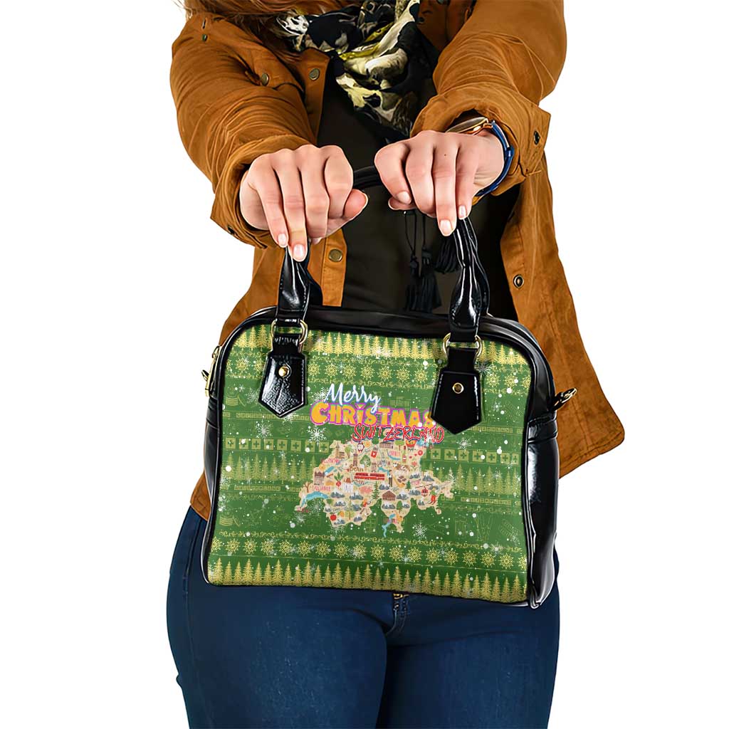 Merry Christmas Switzerland Shoulder Handbag Xmas Travel Map DT02