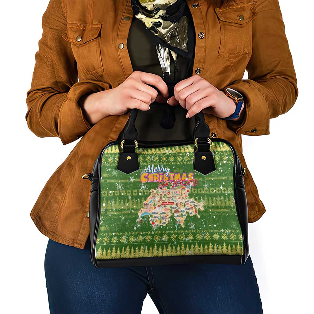 Merry Christmas Switzerland Shoulder Handbag Xmas Travel Map DT02