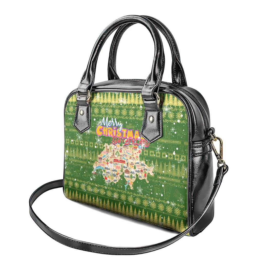 Merry Christmas Switzerland Shoulder Handbag Xmas Travel Map DT02