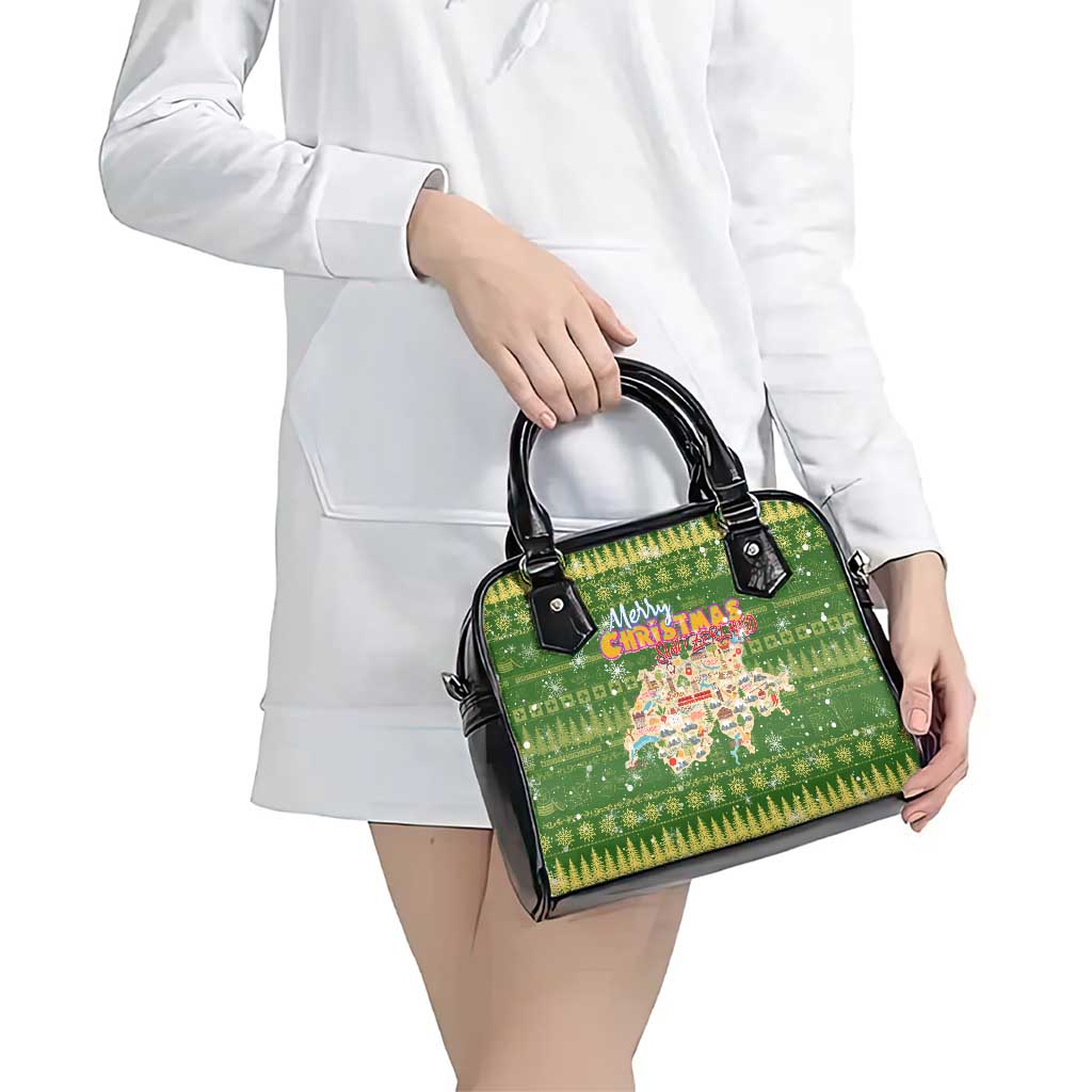 Merry Christmas Switzerland Shoulder Handbag Xmas Travel Map DT02