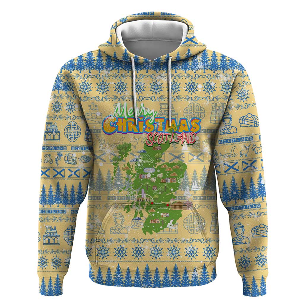 Merry Christmas Scotland Hoodie Xmas Travel Map DT02