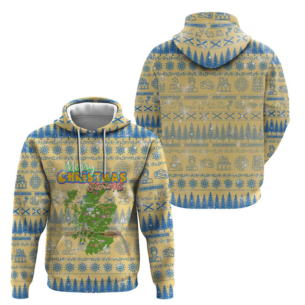 Merry Christmas Scotland Hoodie Xmas Travel Map DT02