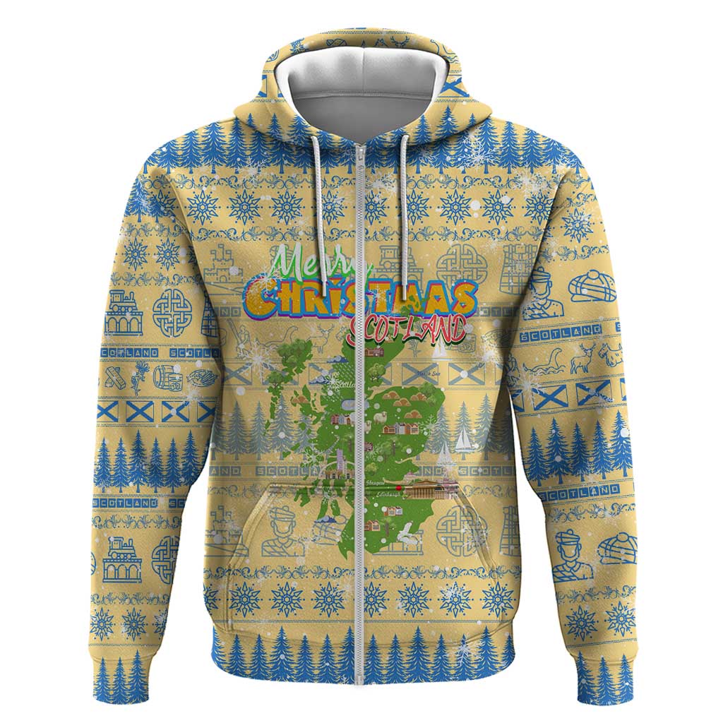 Merry Christmas Scotland Hoodie Xmas Travel Map DT02