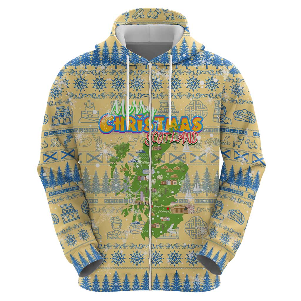 Merry Christmas Scotland Hoodie Xmas Travel Map DT02
