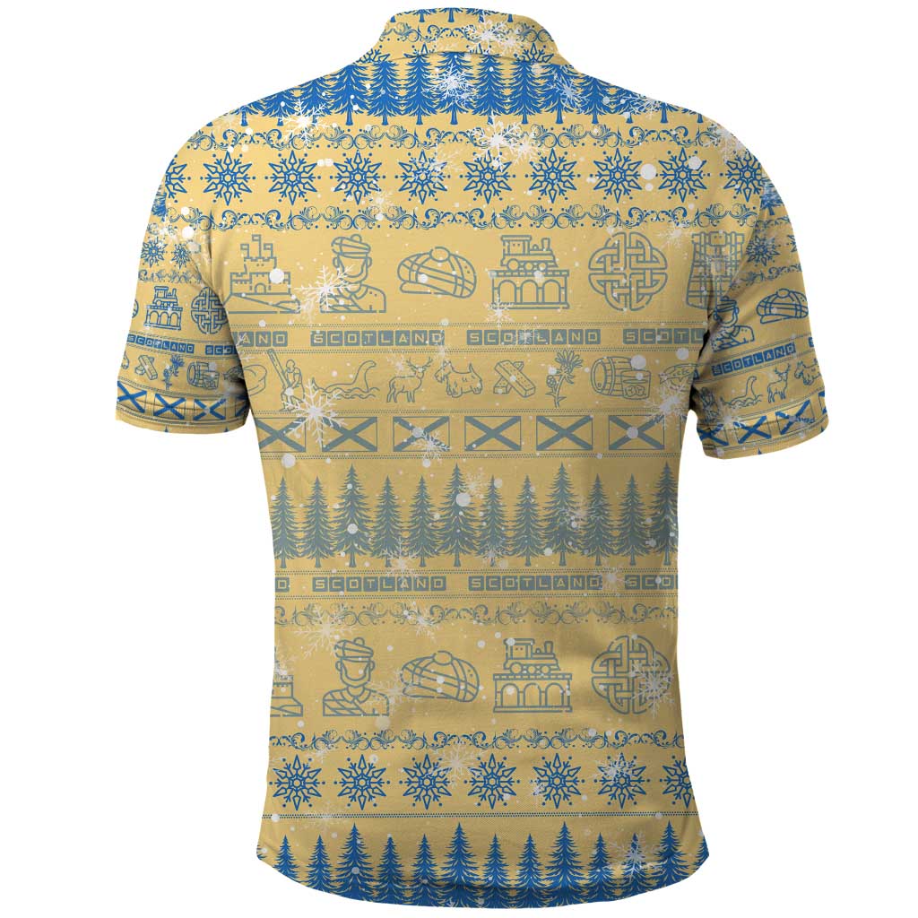 Merry Christmas Scotland Polo Shirt Xmas Travel Map DT02