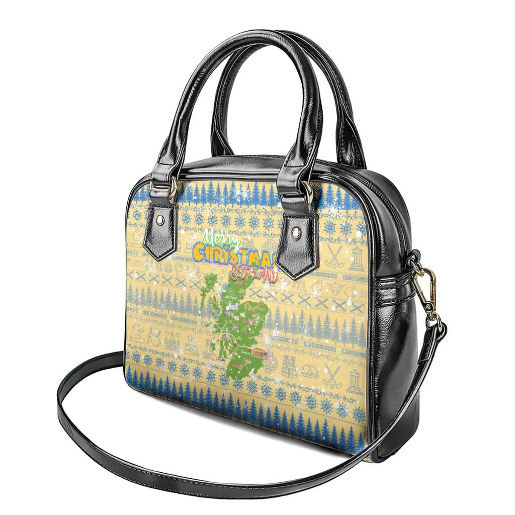 Merry Christmas Scotland Shoulder Handbag Xmas Travel Map DT02