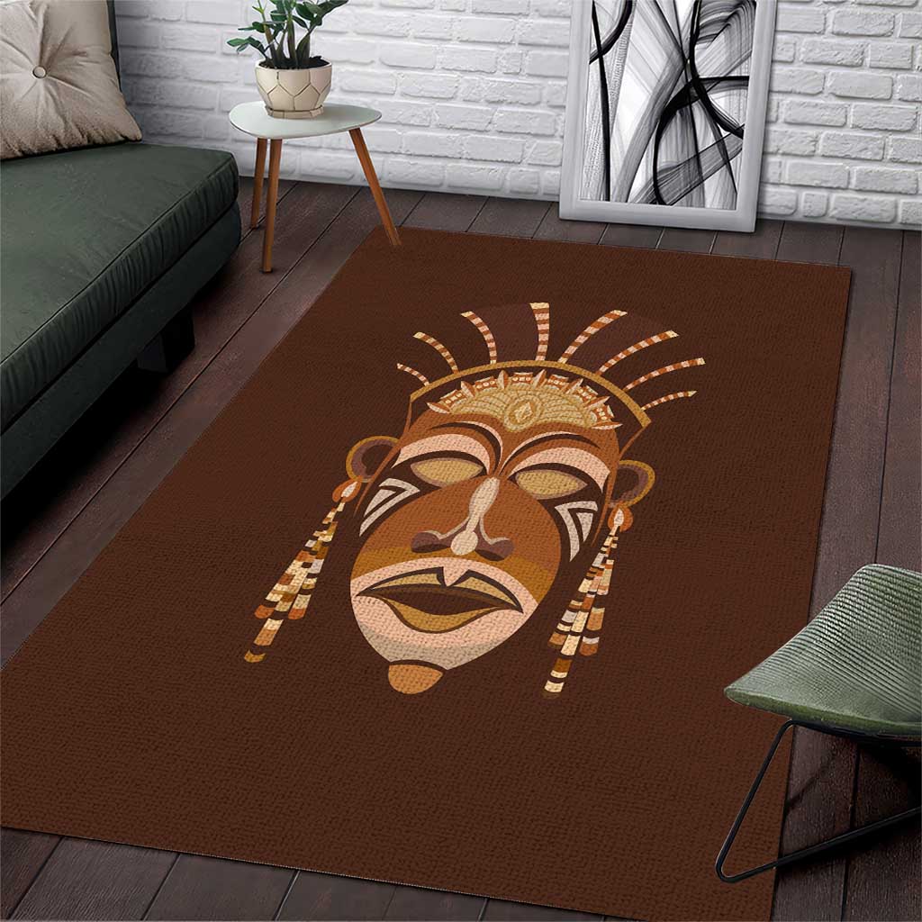 African Women Area Rug Tribal Ethnic Mask DT02