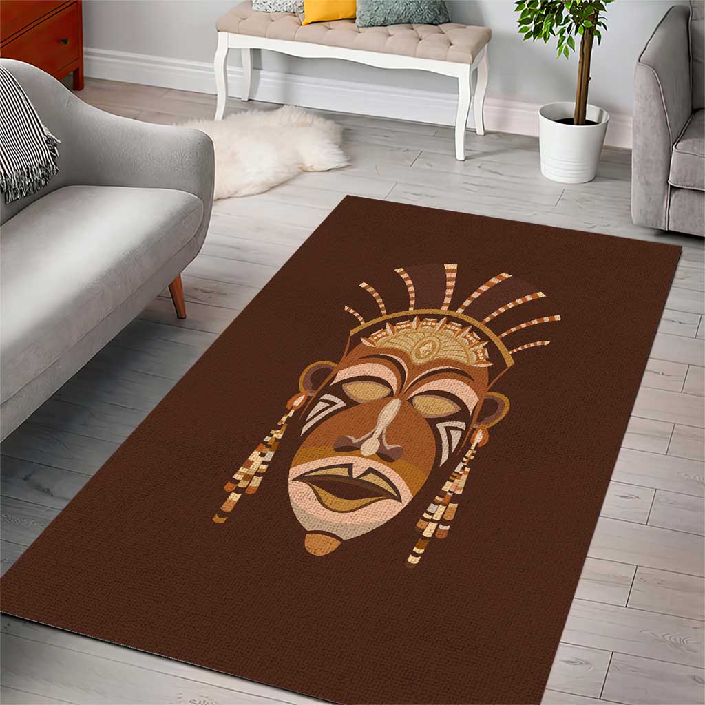 African Women Area Rug Tribal Ethnic Mask DT02