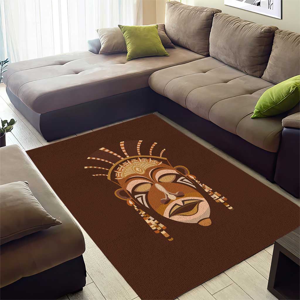 African Women Area Rug Tribal Ethnic Mask DT02