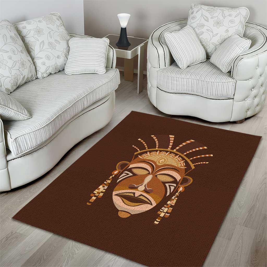African Women Area Rug Tribal Ethnic Mask DT02