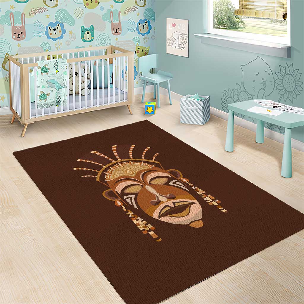 African Women Area Rug Tribal Ethnic Mask DT02