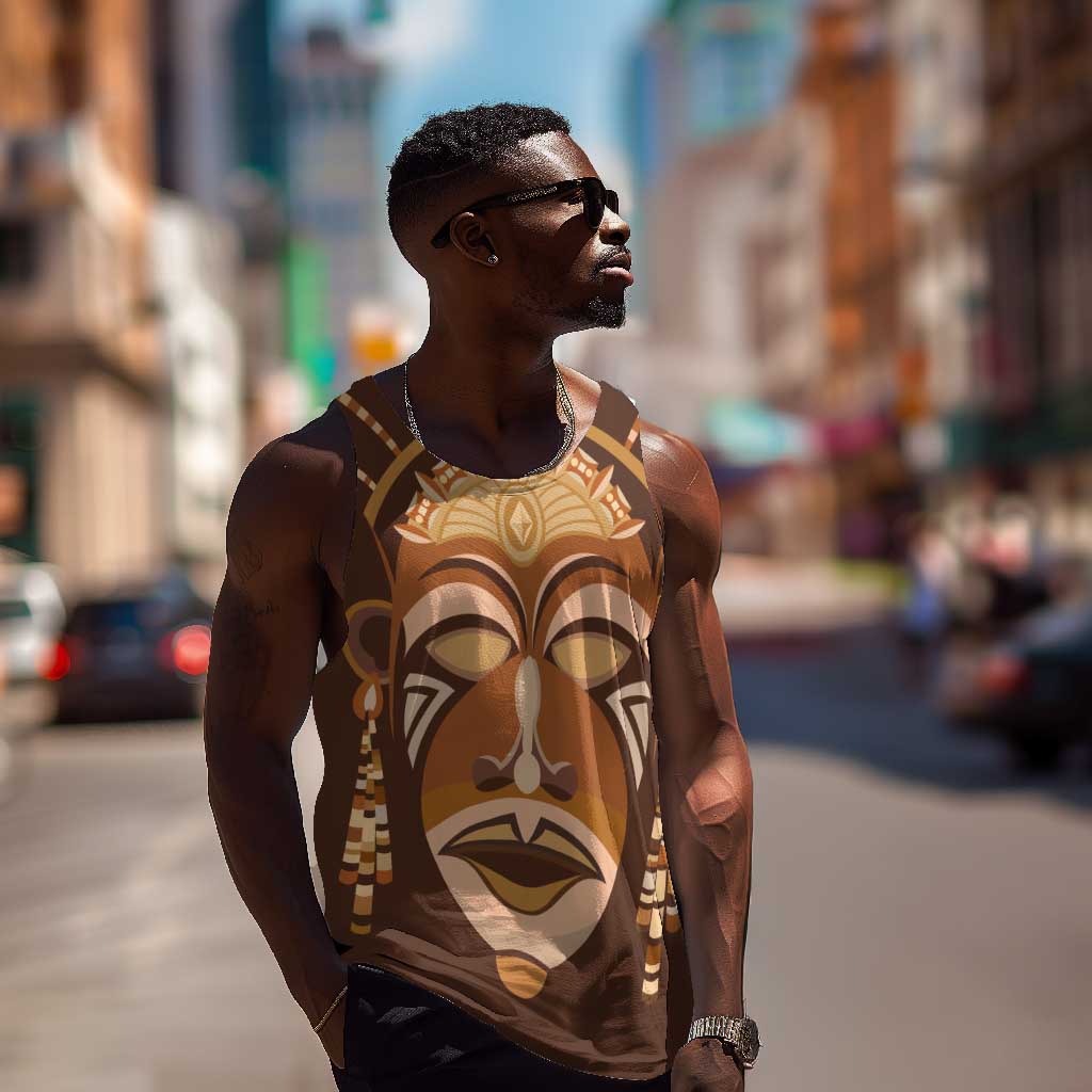 African Women Men Tank Top Tribal Ethnic Mask DT02
