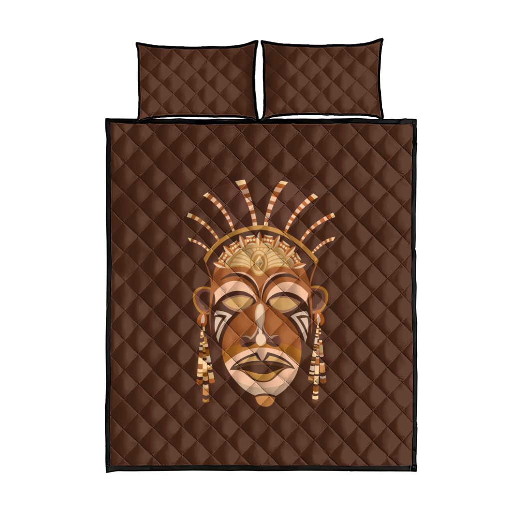 African Women Quilt Bed Set Tribal Ethnic Mask DT02