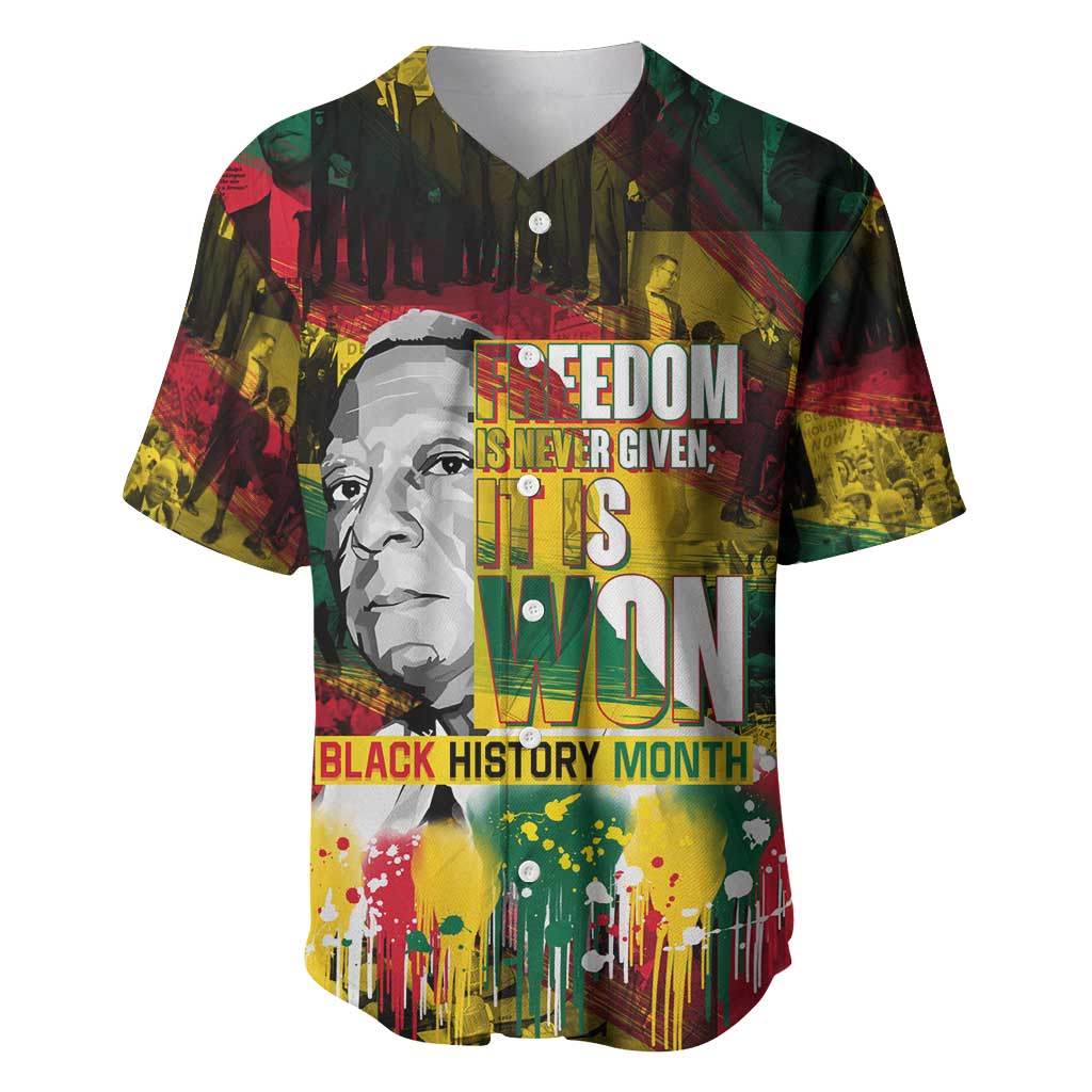 Freedom Is Never Given It Is Won Baseball Jersey Asa Philip Randolph DT02