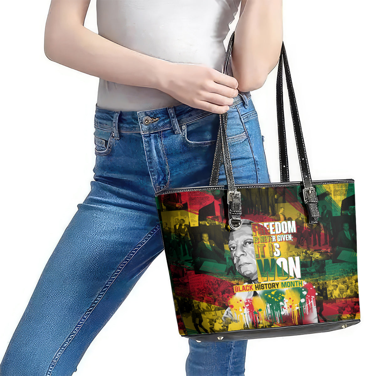 Freedom Is Never Given It Is Won Leather Tote Bag Asa Philip Randolph DT02