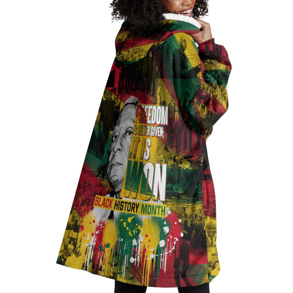 Freedom Is Never Given It Is Won Wearable Blanket Hoodie Asa Philip Randolph DT02