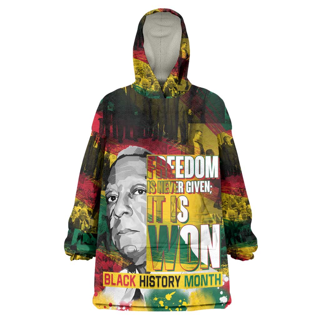 Freedom Is Never Given It Is Won Wearable Blanket Hoodie Asa Philip Randolph DT02