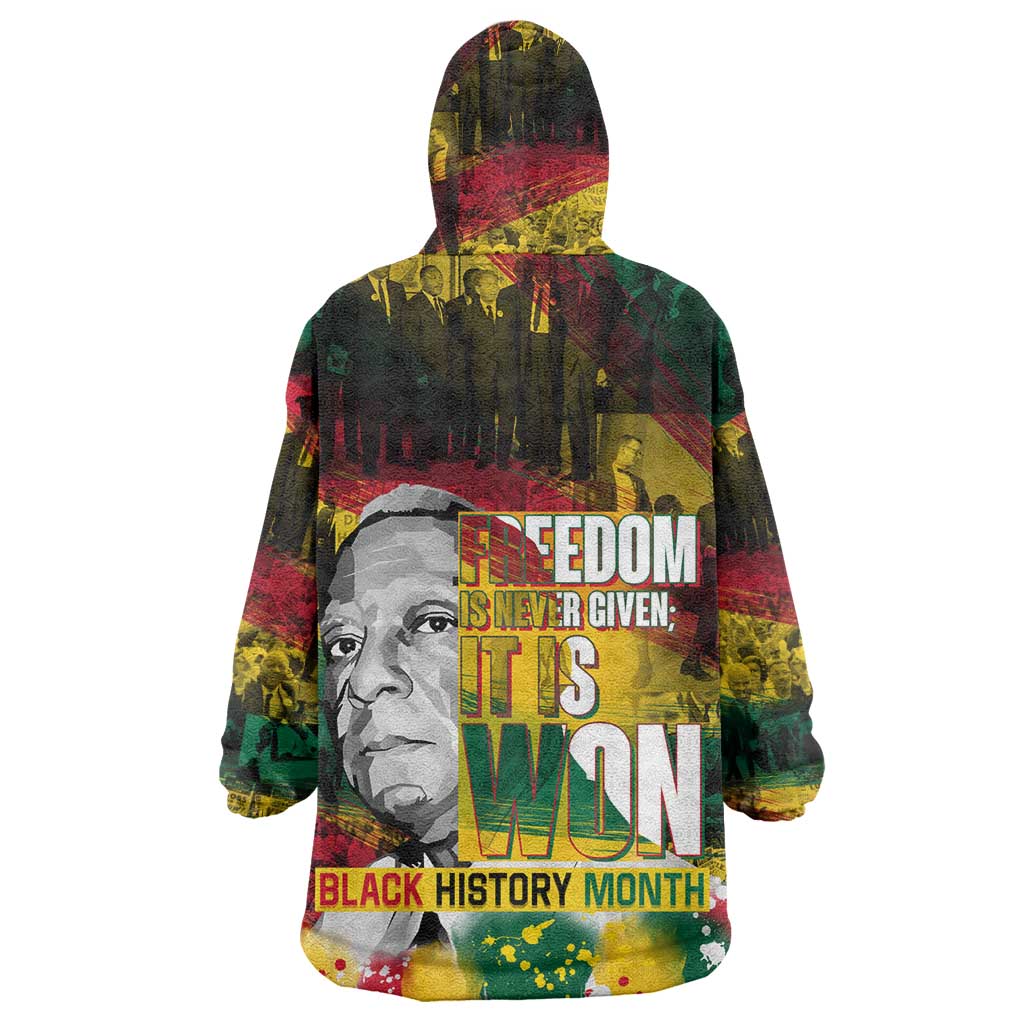 Freedom Is Never Given It Is Won Wearable Blanket Hoodie Asa Philip Randolph DT02