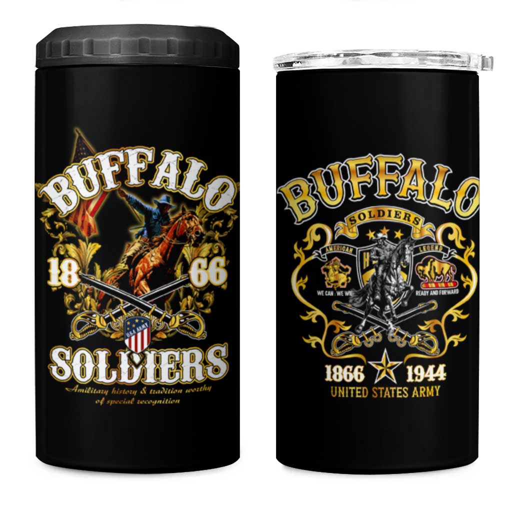 Buffalo Soldiers 4 in 1 Can Cooler Tumbler American American Legend 1866-1944 DT02