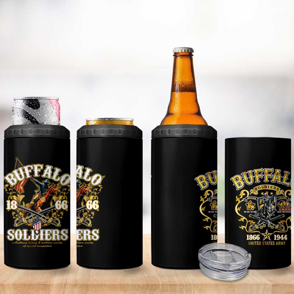 Buffalo Soldiers 4 in 1 Can Cooler Tumbler American American Legend 1866-1944 DT02