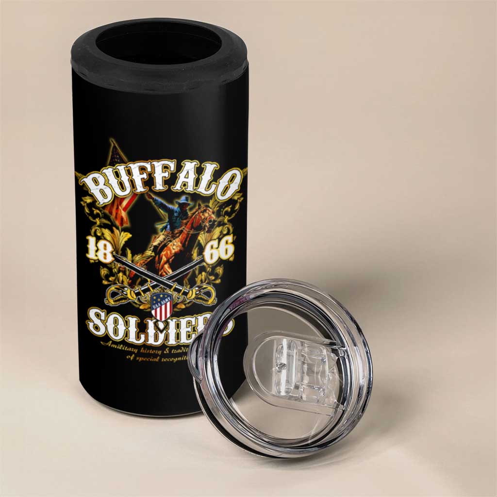 Buffalo Soldiers 4 in 1 Can Cooler Tumbler American American Legend 1866-1944 DT02