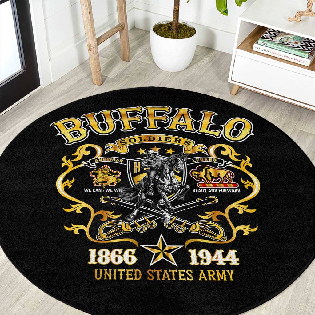 Buffalo Soldiers Round Carpet American American Legend 1866-1944 DT02