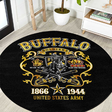 Buffalo Soldiers Round Carpet American American Legend 1866-1944 DT02