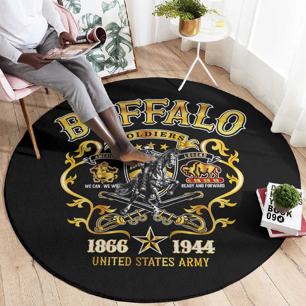 Buffalo Soldiers Round Carpet American American Legend 1866-1944 DT02