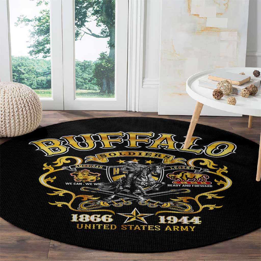 Buffalo Soldiers Round Carpet American American Legend 1866-1944 DT02