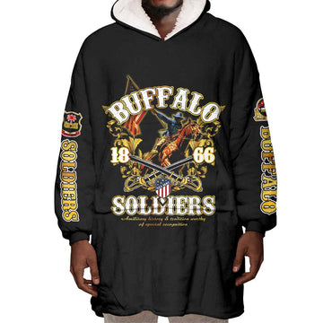 Buffalo Soldiers Wearable Blanket Hoodie American American Legend 1866-1944 DT02